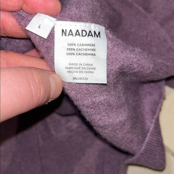 Naadam 100% Cashmere Purple - crew neck sweater - size Large-excellent condition - Picture 7 of 9
